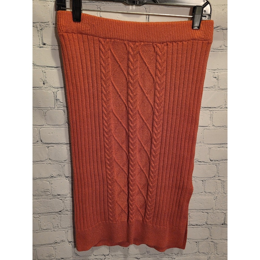 NWT Marc New York Andrew Marc Cable Knit Pencil Skirt Chili Burnt Orange Size S